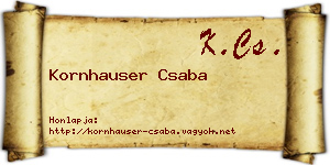 Kornhauser Csaba névjegykártya